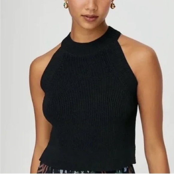 WILFRED Crevier Knit Ribbed Halter Top - Picture 1 of 9